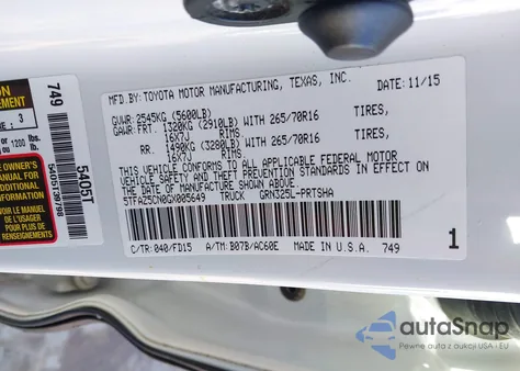 2016 Toyota Tacoma Trd Off Road from USA, damaged, VIN 5TFAZ5CN0GX005649